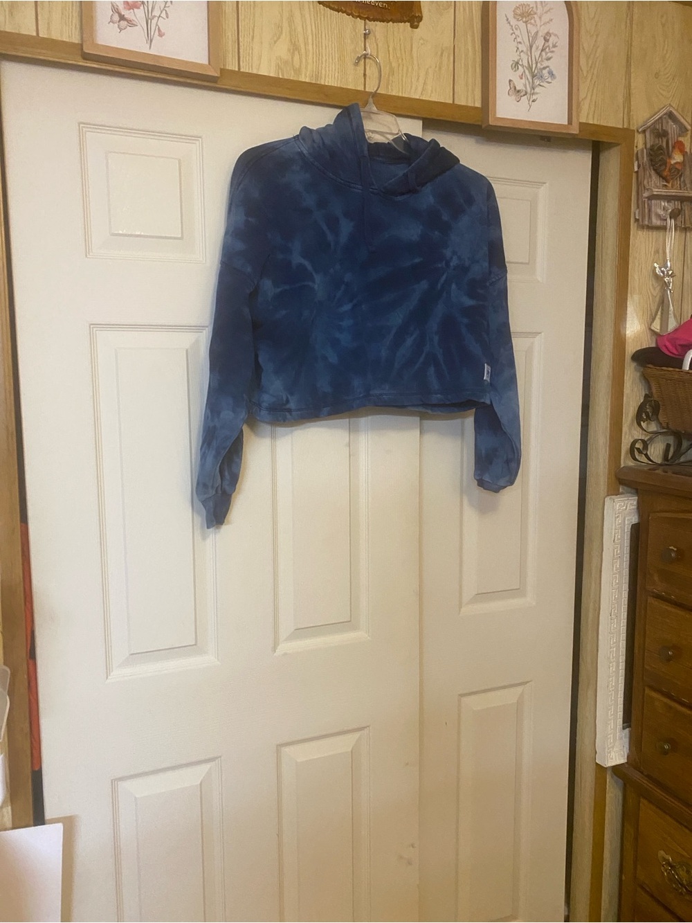 Lee Blue Tie-Dye Cropped Hoodie Jacket